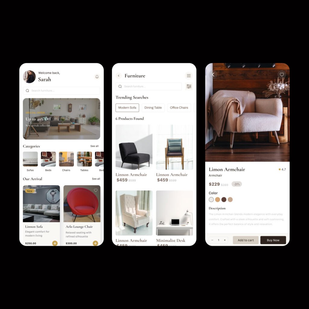 Furniture app design