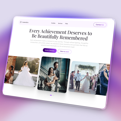 Photography landing page